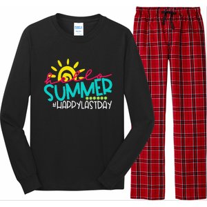 Hello Summer Happy Last Day Of School Teacher Student Long Sleeve Pajama Set