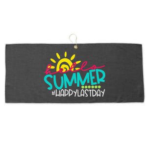 Hello Summer Happy Last Day Of School Teacher Student Large Microfiber Waffle Golf Towel