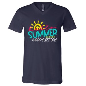 Hello Summer Happy Last Day Of School Teacher Student V-Neck T-Shirt