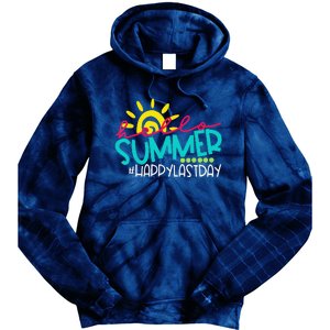 Hello Summer Happy Last Day Of School Teacher Student Tie Dye Hoodie