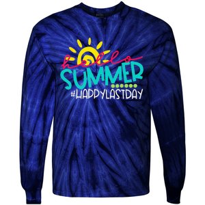 Hello Summer Happy Last Day Of School Teacher Student Tie-Dye Long Sleeve Shirt