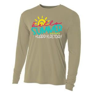 Hello Summer Happy Last Day Of School Teacher Student Cooling Performance Long Sleeve Crew