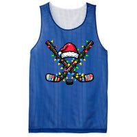 Hockey Santa Hat With Xmas Lights Funny Christmas Pajama Gift Mesh Reversible Basketball Jersey Tank