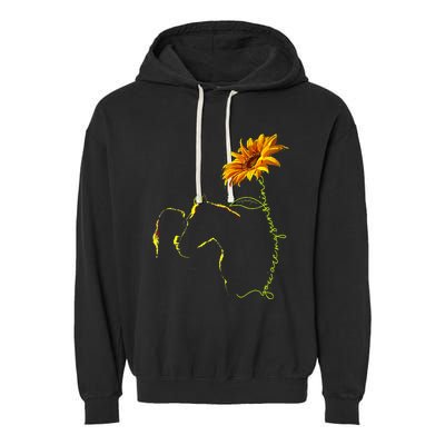 Horse Sunflower Horseback Riding Equestrian Horse Lover Garment-Dyed Fleece Hoodie