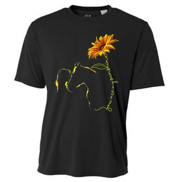 Horse Sunflower Horseback Riding Equestrian Horse Lover Cooling Performance Crew T-Shirt