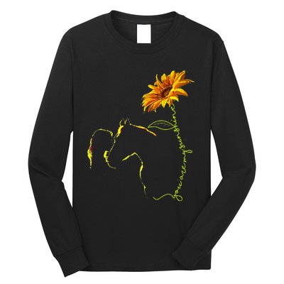 Horse Sunflower Horseback Riding Equestrian Horse Lover Long Sleeve Shirt