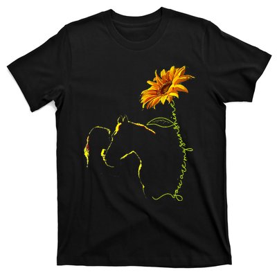 Horse Sunflower Horseback Riding Equestrian Horse Lover T-Shirt