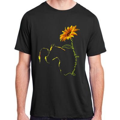 Horse Sunflower Horseback Riding Equestrian Horse Lover Adult ChromaSoft Performance T-Shirt