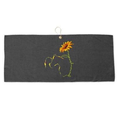 Horse Sunflower Horseback Riding Equestrian Horse Lover Large Microfiber Waffle Golf Towel