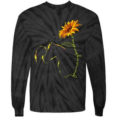 Horse Sunflower Horseback Riding Equestrian Horse Lover Tie-Dye Long Sleeve Shirt