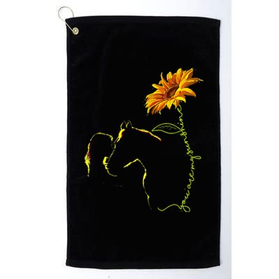 Horse Sunflower Horseback Riding Equestrian Horse Lover Platinum Collection Golf Towel