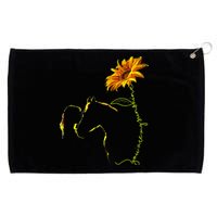 Horse Sunflower Horseback Riding Equestrian Horse Lover Grommeted Golf Towel