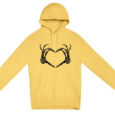 Halloween Skeleton Heart Hands Gift Premium Pullover Hoodie