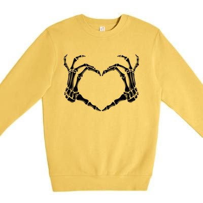 Halloween Skeleton Heart Hands Gift Premium Crewneck Sweatshirt