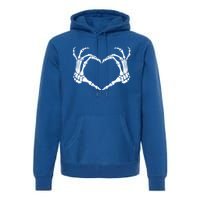 Halloween Skeleton Heart Hands Gift Premium Hoodie