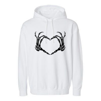 Halloween Skeleton Heart Hands Gift Garment-Dyed Fleece Hoodie