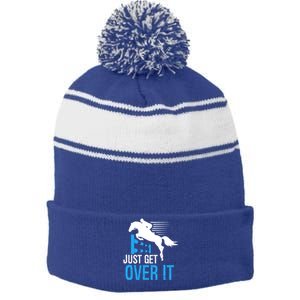 Horse Show Horseback Riding Gift Stripe Pom Pom Beanie