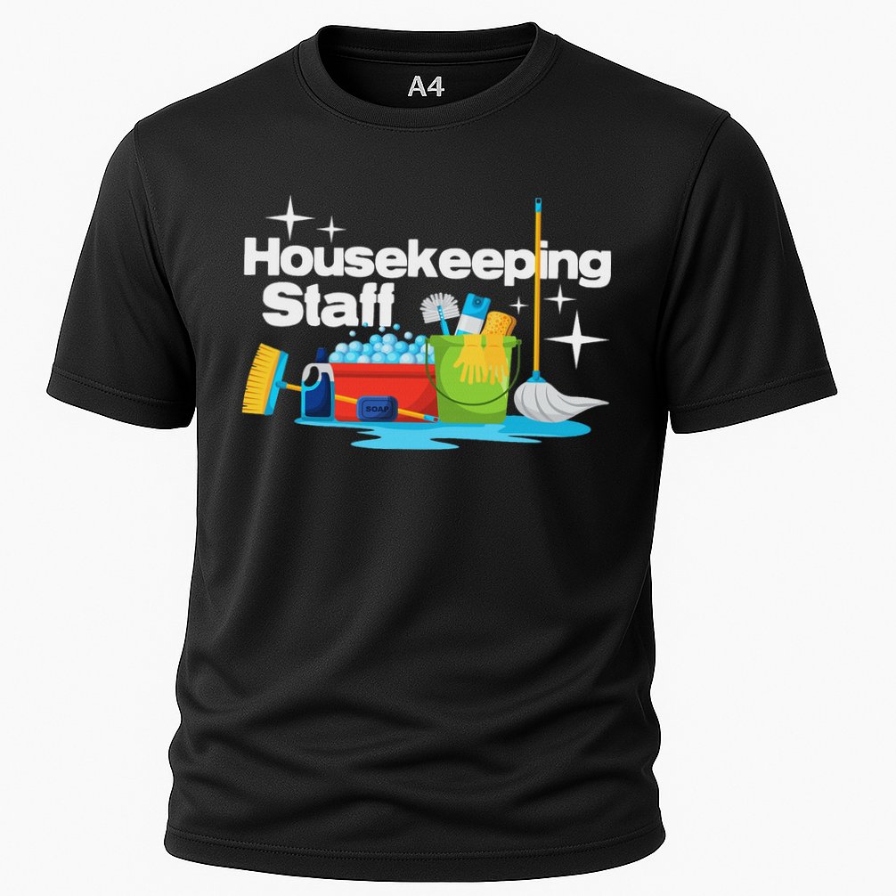 Housekeeping Staff Housekeeper Cleaner Janitorial Service Cooling Performance Crew T-Shirt