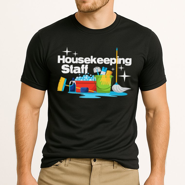 Housekeeping Staff Housekeeper Cleaner Janitorial Service Cooling Performance Crew T-Shirt
