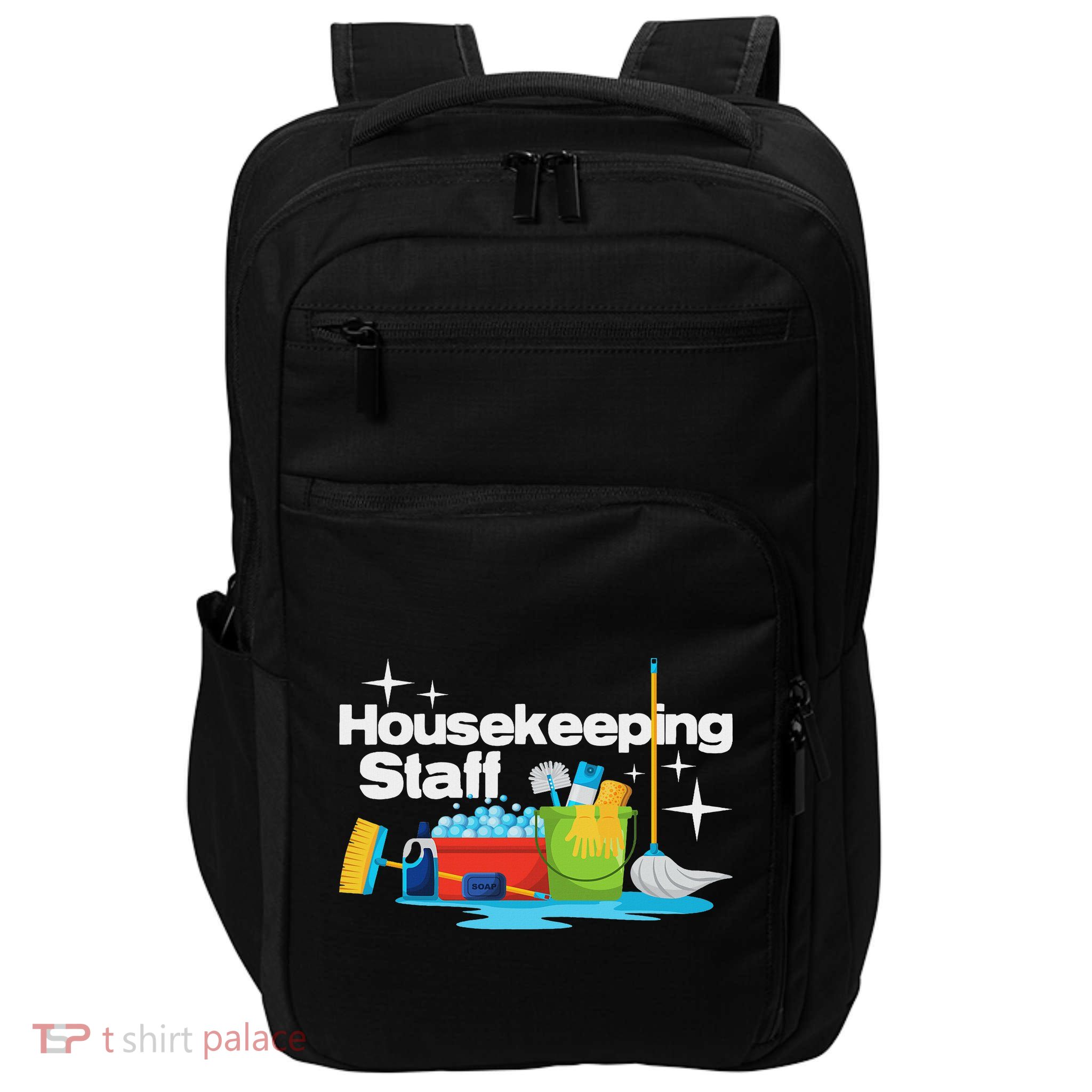 Housekeeping Staff Housekeeper Cleaner Janitorial Service Impact Tech Backpack