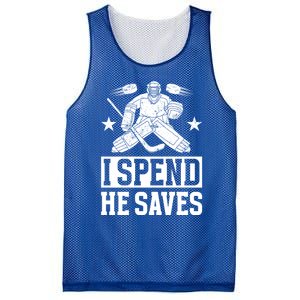 He Saves Hockey Goalkeeper Mom Of An Ice Hockey Goalie Mama Gift Mesh Reversible Basketball Jersey Tank