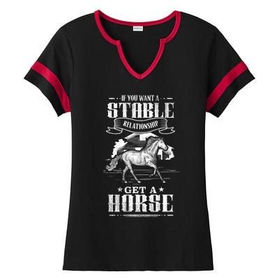 Horse Show Horseback Riding Gift Ladies Halftime Notch Neck Tee