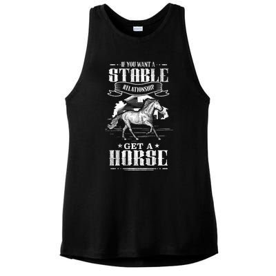 Horse Show Horseback Riding Gift Ladies PosiCharge Tri-Blend Wicking Tank