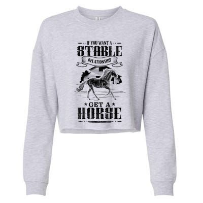 Horse Show Horseback Riding Gift Cropped Pullover Crew