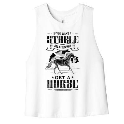 Horse Show Horseback Riding Gift Women's Racerback Cropped Tank