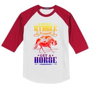 Horse Show Horseback Riding Gift Kids Colorblock Raglan Jersey