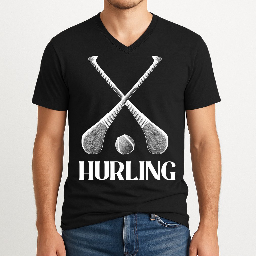 Hurling Sticks V-Neck T-Shirt
