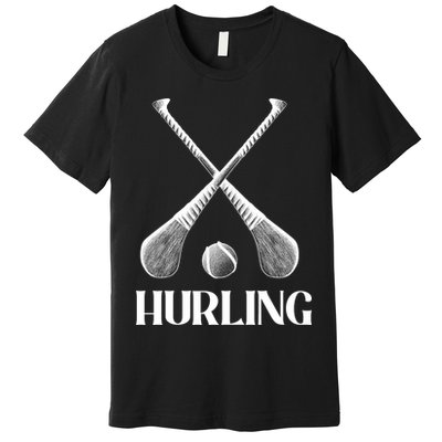 Hurling Sticks Premium T-Shirt