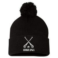 Hurling Sticks Pom Pom 12in Knit Beanie