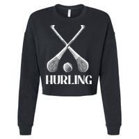 Hurling Sticks Cropped Pullover Crew