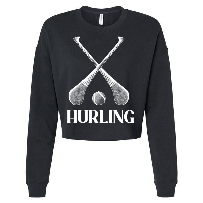 Hurling Sticks Cropped Pullover Crew