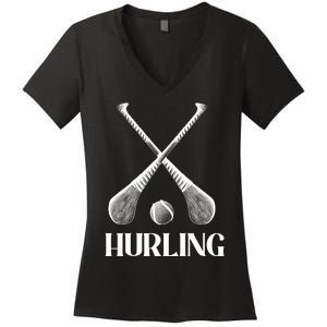 Hurling Sticks Women's V-Neck T-Shirt