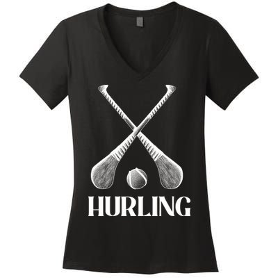 Hurling Sticks Women's V-Neck T-Shirt