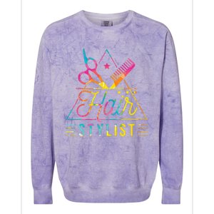 Hair Stylist Hair Stylist And Hair Styling Colorblast Crewneck Sweatshirt