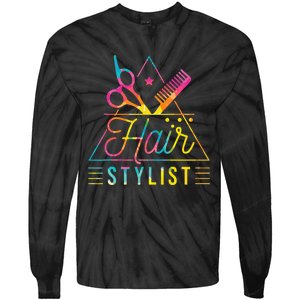 Hair Stylist Hair Stylist And Hair Styling Tie-Dye Long Sleeve Shirt