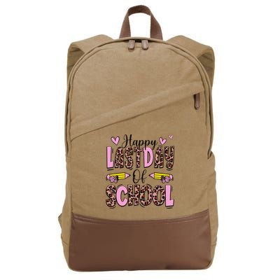 Hello Summer Happy Last Day Of School Leopard Cotton Canvas Backpack