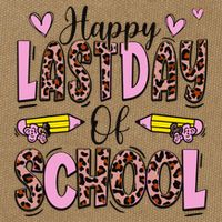 Hello Summer Happy Last Day Of School Leopard Cotton Canvas Backpack