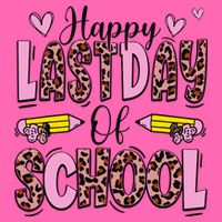 Hello Summer Happy Last Day Of School Leopard Stripe Pom Pom Beanie