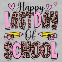 Hello Summer Happy Last Day Of School Leopard Ladies PosiCharge Tri-Blend Wicking Tank