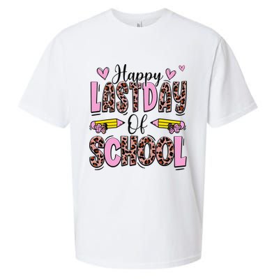 Hello Summer Happy Last Day Of School Leopard Sueded Cloud Jersey T-Shirt