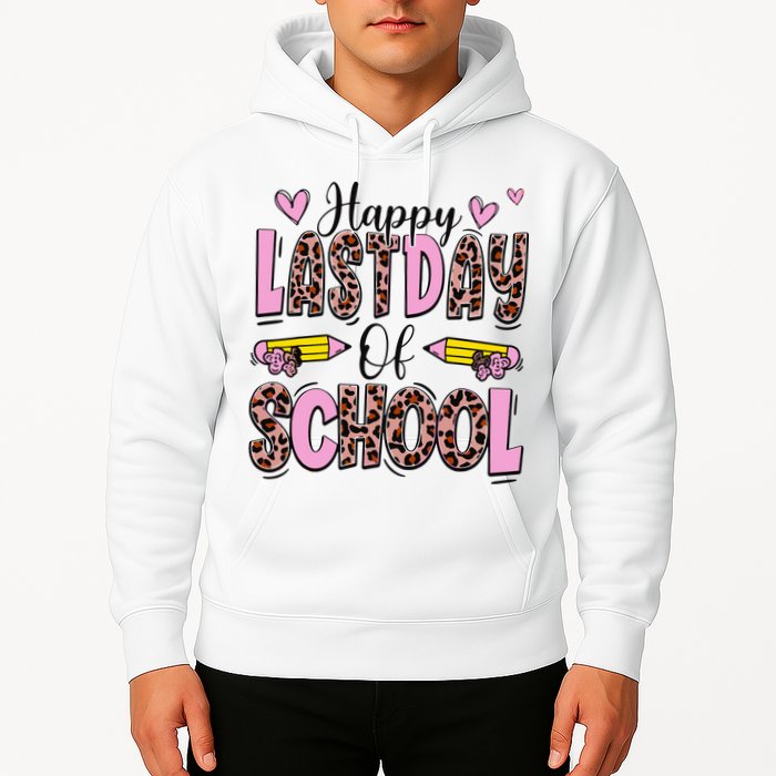 Hello Summer Happy Last Day Of School Leopard Hoodie