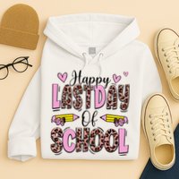 Hello Summer Happy Last Day Of School Leopard Hoodie
