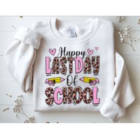 Hello Summer Happy Last Day Of School Leopard Sweatshirt