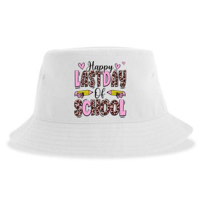 Hello Summer Happy Last Day Of School Leopard Sustainable Bucket Hat