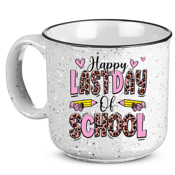 Hello Summer Happy Last Day Of School Leopard 15oz Campfire Ceramic Mug