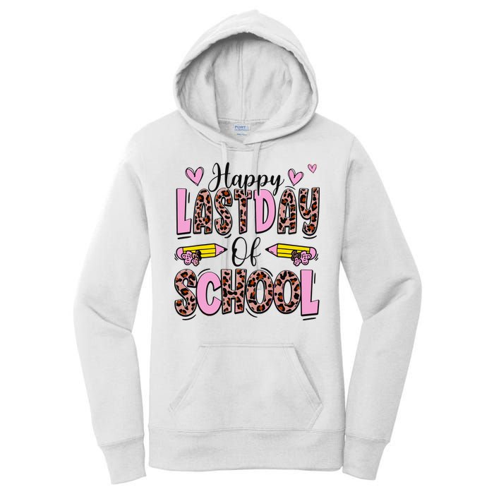 Hello Summer Happy Last Day Of School Leopard Women's Pullover Hoodie
